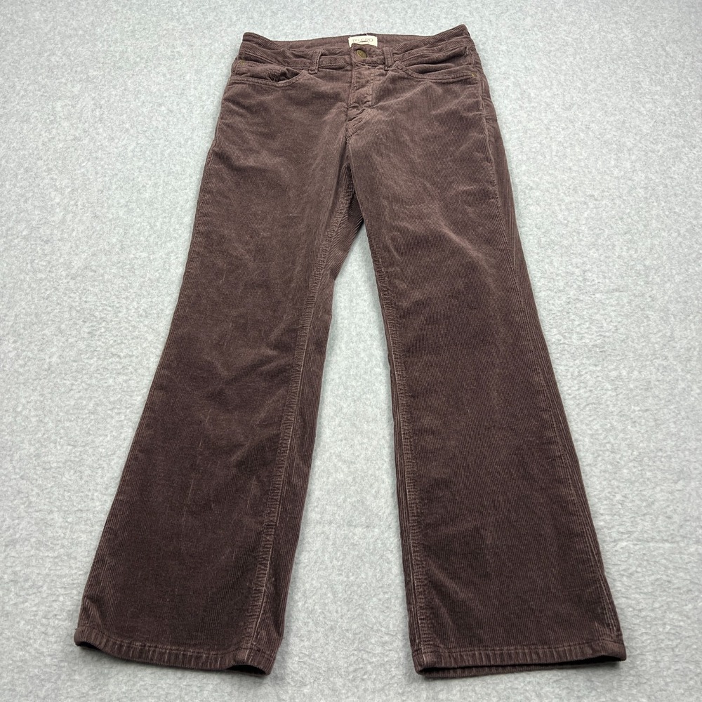 Anthropologie Pilcro The Yaya Corduroy Crop Flare Jeans Womens 30 Brown Boho Y2K